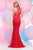 Zoey Grey - Ponte Low-Cut V-Neck Sheath Gown 30894 in Red