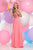 Zoey Grey - High Neck Chiffon A-Line Dress 30905 in Pink