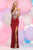 Zoey Grey - Satin High Neck Sheath Dress 30911 in Red