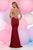 Zoey Grey - Satin High Neck Sheath Dress 30911 in Red