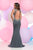 Zoey Grey - High Neck Jersey Sheath Dress 30912 in Gray