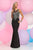 Zoey Grey - Satin High Neck Sheath Dress 30918 in Black