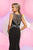 Zoey Grey - Satin High Neck Sheath Dress 30918 in Black