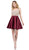 Dancing Queen - 3092 Bejeweled V-neck A-line Homecoming Dress In Red