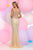 Zoey Grey - Beaded Illusion Scoop Neck Tulle Dress 30920 in Neutral