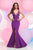 Zoey Grey - Embroidered V-Neck Ponte Mermaid Dress 30927 in Purple
