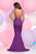 Zoey Grey - Embroidered V-Neck Ponte Mermaid Dress 30927 in Purple