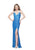 Primavera - 3092 Thin Strap Sequined Sheath Gown in Blue