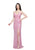 Primavera - 3092 Thin Strap Sequined Sheath Gown in Pink