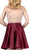 Dancing Queen - 3092 Bejeweled V-neck A-line Homecoming Dress In Red