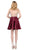 Dancing Queen - 3092 Bejeweled V-neck A-line Homecoming Dress In Red
