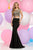 Zoey Grey - Two Piece Bead Embellished Trumpet Dress 30948 in Black and Gold