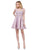 Dancing Queen - 3094 Embroidered Long Sleeve Bateau A-line Dress In Pink
