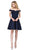 Dancing Queen - 3095 Embroidered Off-Shoulder A-line Dress In Blue