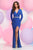 Zoey Grey - Bead Embellished V-Neck Sheath Dress 30950 in Blue