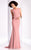 Clarisse - 3095 Plunging Open Back Gown in Pink