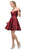 Dancing Queen - 3096 Floral Off-Shoulder A-Line Dress In Red