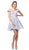 Dancing Queen - 3096 Floral Off-Shoulder A-Line Dress In Silver