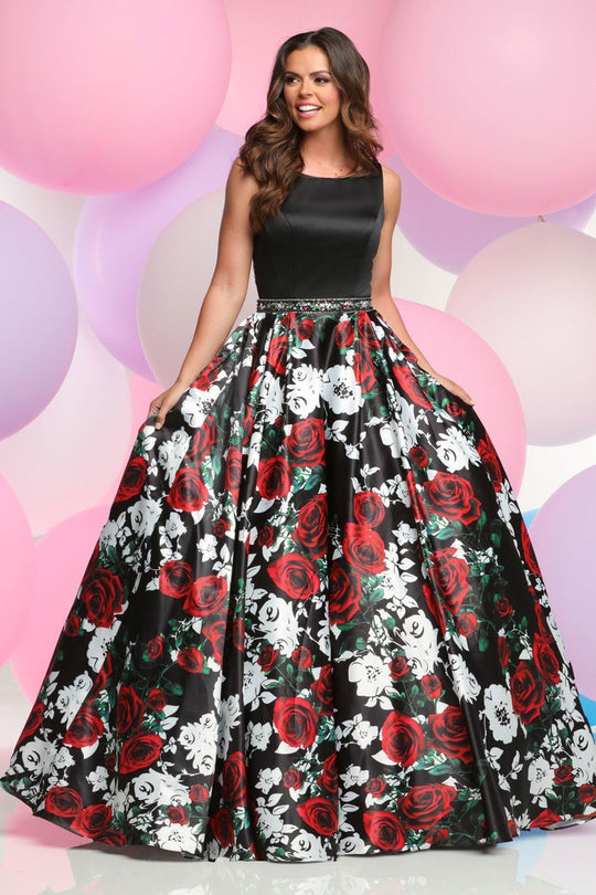 Zoey Grey - Multi-Color Long Dress 30960 in Black and Multi-Color