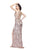 Primavera Couture - 3096 Webbed Strappy Back Sequined Gown in Neutral