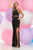 Zoey Grey - Gold Trimmed and Beaded Jersey Dress 30981 in Black and Gold