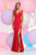 Zoey Grey - Cap Sleeve Scoop Neck Ponte Trumpet Dress 30987 in Red