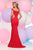 Zoey Grey - Cap Sleeve Scoop Neck Ponte Trumpet Dress 30987 in Red