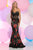 Zoey Grey - Strapless Printed Mermaid Gown 30988 in Black and Multi-Color