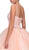 Eureka Fashion - 3099 Rhinestone Accented Lace V-neck Ballgown In Pink
