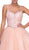 Eureka Fashion - 3099 Rhinestone Accented Lace V-neck Ballgown In Pink
