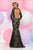 Zoey Grey - Long Sleeves Floral Mermaid Gown 30990 in Black and Nude