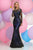 Zoey Grey - Sequined Illusion Bateau Neck Dress 30991 in Black and Blue