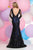 Zoey Grey - Sequined Illusion Bateau Neck Dress 30991 in Black and Blue