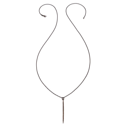 Oxidized Diamond Spike Necklace - Large