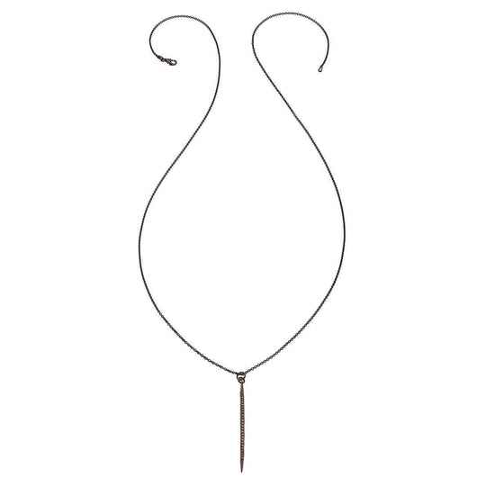 Heather Hawkins - Oxidized Diamond Spike Necklace - Large