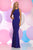 Zoey Grey - Bead Embellished High Neck Sheath Dress 31001 in Blue and Neutral