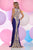 Zoey Grey - Bead Embellished High Neck Sheath Dress 31001 in Blue and Neutral
