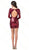 Dancing Queen - 3101 Sequined Long Sleeves Prom Dress In Red