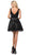 Dancing Queen - 3103 Glitter Mesh Fit and Flare Cocktail Dress In Black