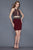Primavera Couture - 3103 Glammed Halter Two Piece Cocktail Dress in Purple and Red