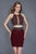 Primavera Couture - 3103 Glammed Halter Two Piece Cocktail Dress in Purple and Red