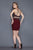 Primavera Couture - 3103 Glammed Halter Two Piece Cocktail Dress in Purple and Red