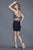 Primavera Couture - 3103 Glammed Halter Two Piece Cocktail Dress in Black and Blue