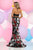 Zoey Grey - Two-Piece Floral Halter Neck Dress 31045 in Multi-Color and Black
