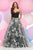 Zoey Grey - Strapless Floral Long Dress 31048 in Black