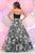 Zoey Grey - Strapless Floral Long Dress 31048 in Black