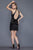 Primavera Couture - 3104 Sequined And Beaded Fringe Sheath Dress in Black