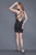 Primavera Couture - 3105 Fully Beaded Strappy Back Short Party Dress in Black