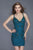 Primavera Couture - 3105 Fully Beaded Strappy Back Short Party Dress in Blue and Green