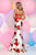 Zoey Grey - Floral Mermaid Gown 31064 in Red and White